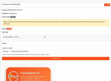 Vídeo Dashboard da Plataforma FalaSegura®